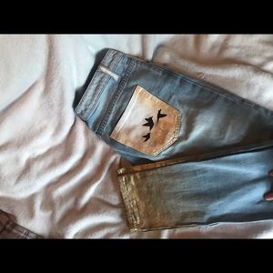 Distressed boyfriend jeans hand painted